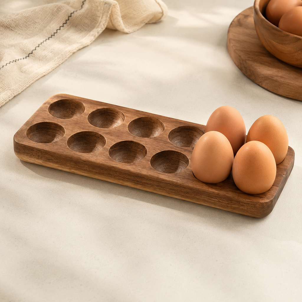 Nest | מגש ביצים מעץ אגוז