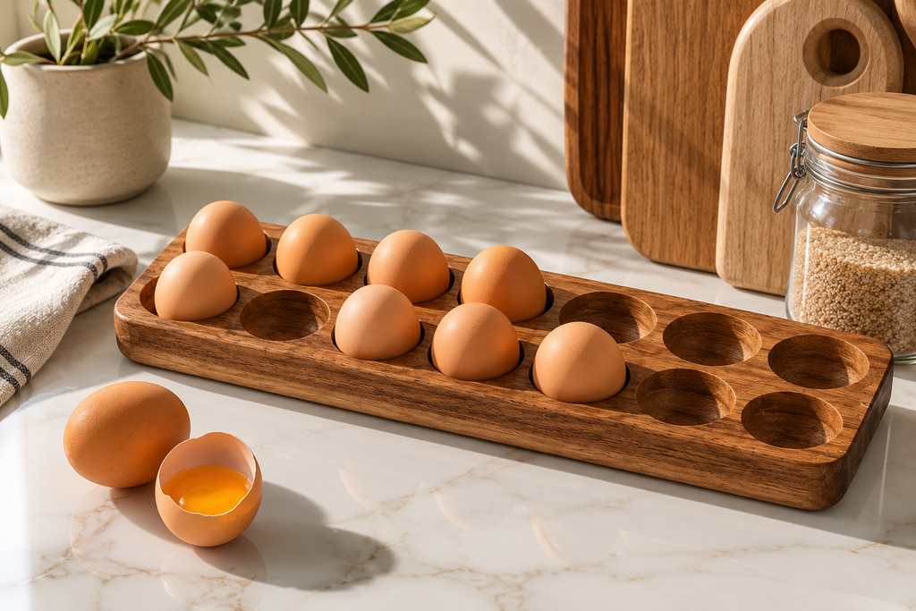 Nest | מגש ביצים מעץ אגוז